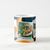 レトロの父親の日パーソナライズされた3フォトコラージュ コーヒーマグカップ (中央)