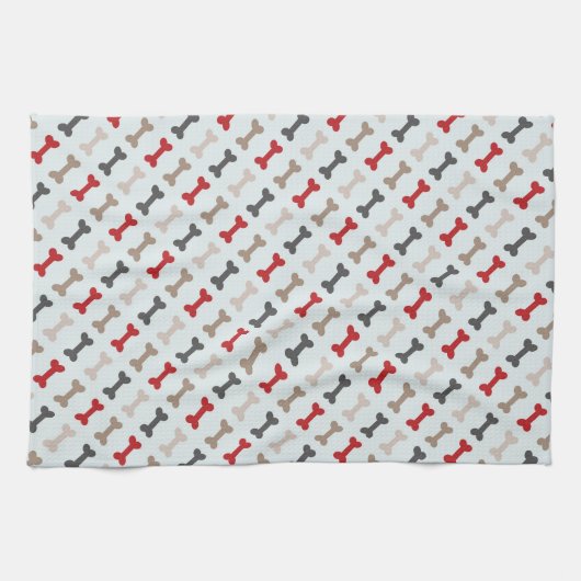レトロの犬用の骨パターン キッチンタオル (横)