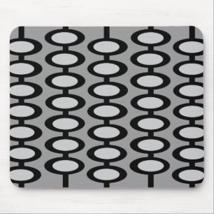 レトロの球体パターン-灰色および黒いmousepad マウスパッド
