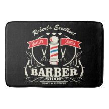 レトロの理容師のスタイリストの仕事のフロアマット