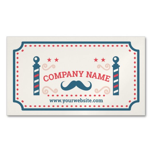 レトロの理髪店 マグネット名刺 (正面)