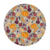 レトロの生鮮野菜の背景 カッティングボード (正面)