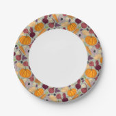 レトロの生鮮野菜の背景 ペーパープレート (正面)