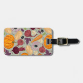 レトロの生鮮野菜の背景 ラゲッジタグ (正面横)