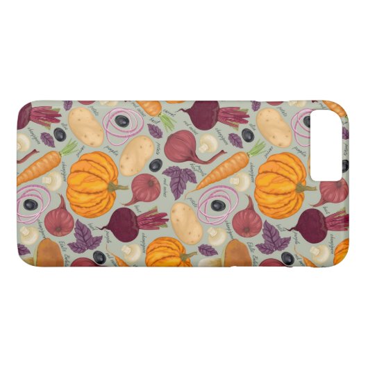 レトロの生鮮野菜の背景 Case-Mate iPhoneケース (裏面(横))