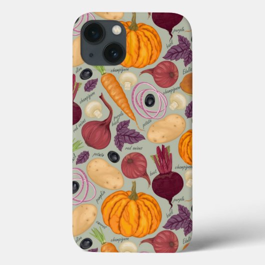 レトロの生鮮野菜の背景 Case-Mate iPhoneケース (裏面)