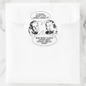 レトロの男女同権主義のユーモアのステッカー ラウンドシール (バッグ)