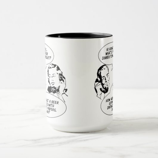 レトロの男女同権主義のユーモアのマグ マグカップ (中央)