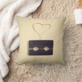 レトロの白いカセットパターンの愛カスタマイズ クッション (ブランケット)