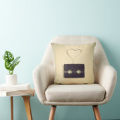 レトロの白いカセットパターンの愛カスタマイズ クッション (椅子)