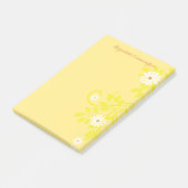 レトロの白いデイジーで黄色のテンプレート上にリストする ポストイット (アングル)