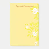 レトロの白いデイジーで黄色のテンプレート上にリストする ポストイット (正面)