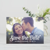 レトロの白い原稿の保存日付の完全な裁ち切り写真 セーブザデート (スタンド正面)