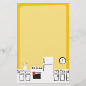 レトロの白い台所料理のベーキングの文房具 便箋 (正面)