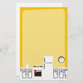 レトロの白い台所料理のベーキングの文房具 便箋 (正面/裏面)