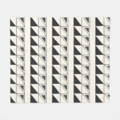 レトロの白黒の中間の幾何モダンパターン フリースブランケット (正面(横))