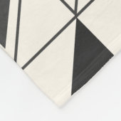 レトロの白黒の中間の幾何モダンパターン フリースブランケット (角)