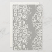 レトロの白黒の正方形 便箋 (正面/裏面)