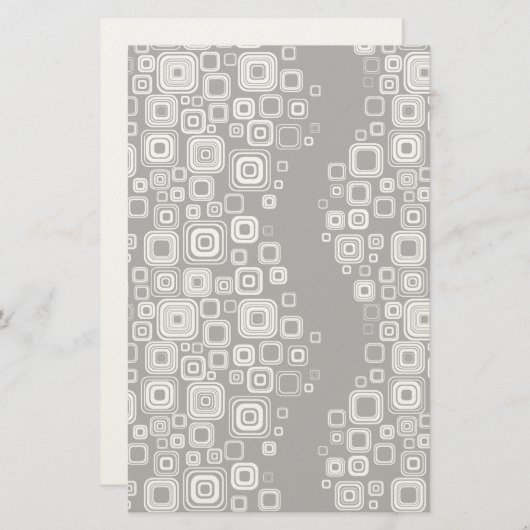 レトロの白黒の正方形 便箋 (正面/裏面)