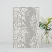 レトロの白黒の正方形 便箋 (スタンド正面)