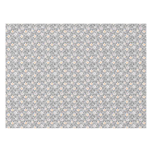 レトロの白黒の水玉模様と星 テーブルクロス (正面(横))