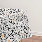 レトロの白黒の水玉模様と星 テーブルクロス (インサイチュ)