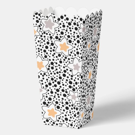 レトロの白黒の水玉模様と星 フェイバーボックス (裏面)