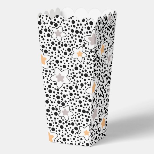 レトロの白黒の水玉模様と星 フェイバーボックス (正面)