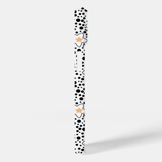 レトロの白黒の水玉模様と星 Case-Mate iPhoneケース (裏面 / 右)