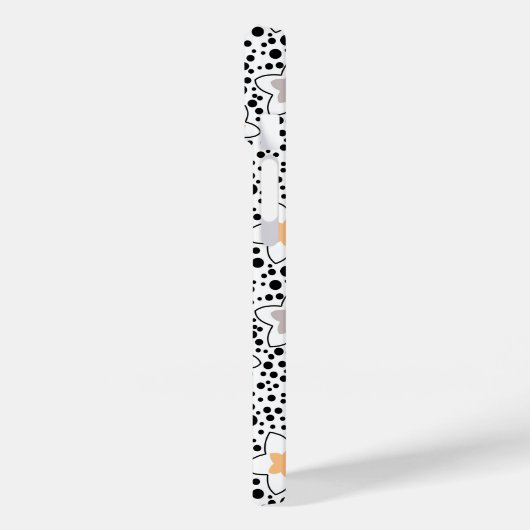 レトロの白黒の水玉模様と星 Case-Mate iPhoneケース (裏面 / 左)