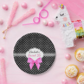 レトロの白黒の水玉模様の菓子16の女の子の誕生日 ペーパープレート (パーティー)