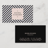 レトロの白黒パターンシンプルのロゴ 名刺 (正面/裏面)