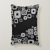 レトロの白黒正方形 アクセントクッション (正面(垂直))