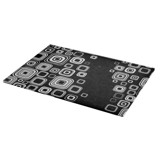 レトロの白黒正方形 カッティングボード (角)