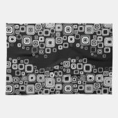 レトロの白黒正方形 キッチンタオル (横)