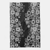 レトロの白黒正方形 キッチンタオル (縦)