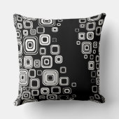 レトロの白黒正方形 クッション (裏面)