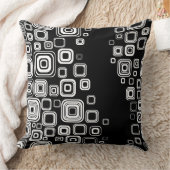 レトロの白黒正方形 クッション (ブランケット)