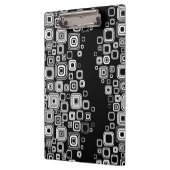 レトロの白黒正方形 クリップボード (左)