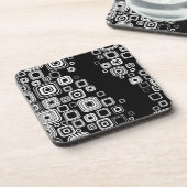 レトロの白黒正方形 コースター (左側)