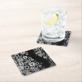 レトロの白黒正方形 スクエアペーパーコースター (インサイチュ)