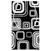 レトロの白黒正方形 スモールペーパーバッグ (裏面)