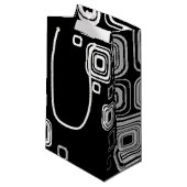 レトロの白黒正方形 スモールペーパーバッグ (正面アングル)