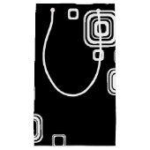 レトロの白黒正方形 スモールペーパーバッグ (正面)