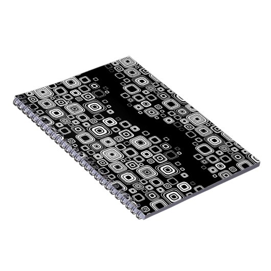 レトロの白黒正方形 ノートブック (右側)