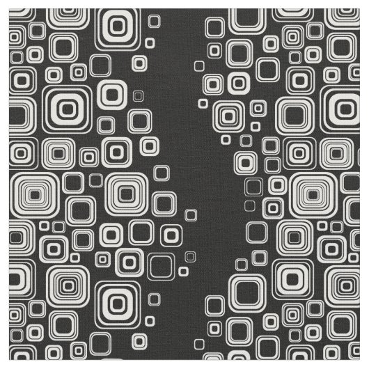 レトロの白黒正方形 ファブリック (クローズアップ)