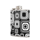 レトロの白黒正方形 フラスク (左)