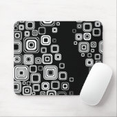 レトロの白黒正方形 マウスパッド (マウス)
