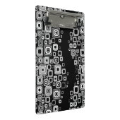 レトロの白黒正方形 ミニクリップボード (アングル)