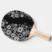 レトロの白黒正方形 卓球ラケット (横)